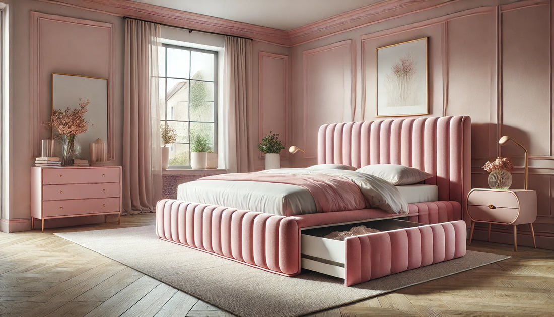 pink ottoman bed